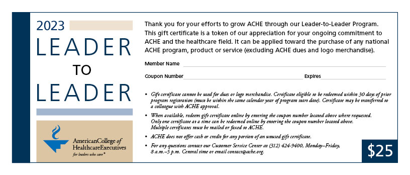 ACHE $25 Gift Certificate (1 point)